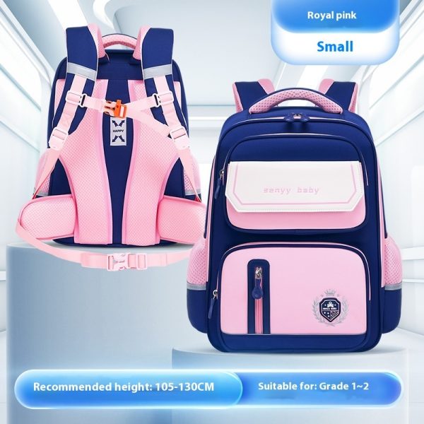 Children's Spine Protector Backpack With Water-repellent Large Capacity Oxford Cloth School Bag - Image 3