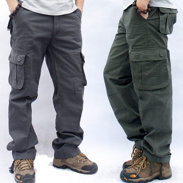 Multi-Pocket Workwear Casual Trousers Straight Work Uniforms Men's Pants