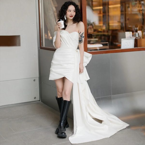 Light Wedding Gown Short Women - Image 4