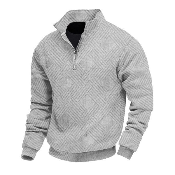 Lapel Zipper Men's Loose-fitting Casual Pullover - Image 10