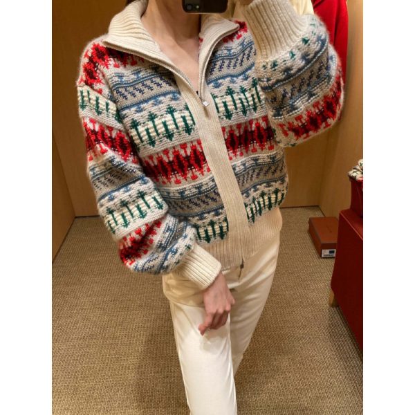 Women's Retro Heavy-duty Jacquard Thickened Wool Sweater - Image 6