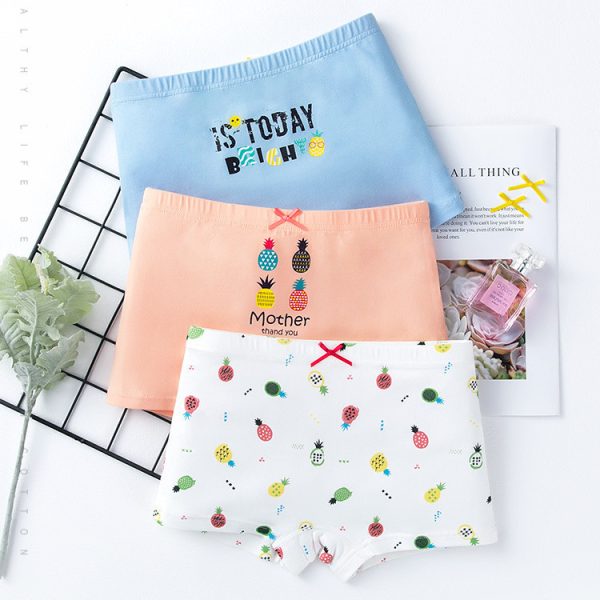 Creative Print Cotton Girls Underwear Boxer Set - Image 2