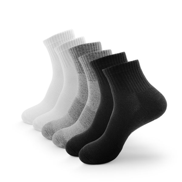 6 Pairs Of Men's Four-corner Ankle Shock-absorbing Sports Socks, Suitable For Sports Running And Hiking, With Shock Absorption And Breathable Features. - Image 2