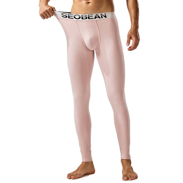 Seobean New Classic Long Johns Men's Fashion Simple Warm Within Long Pajama Pants - Image 2