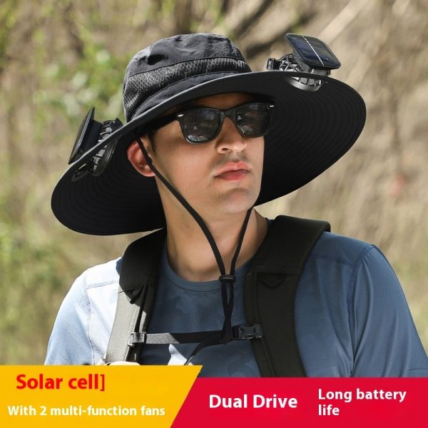 Long Endurance Lithium Battery Fan Solar Charging Wind Sun Protection Hat - Image 5