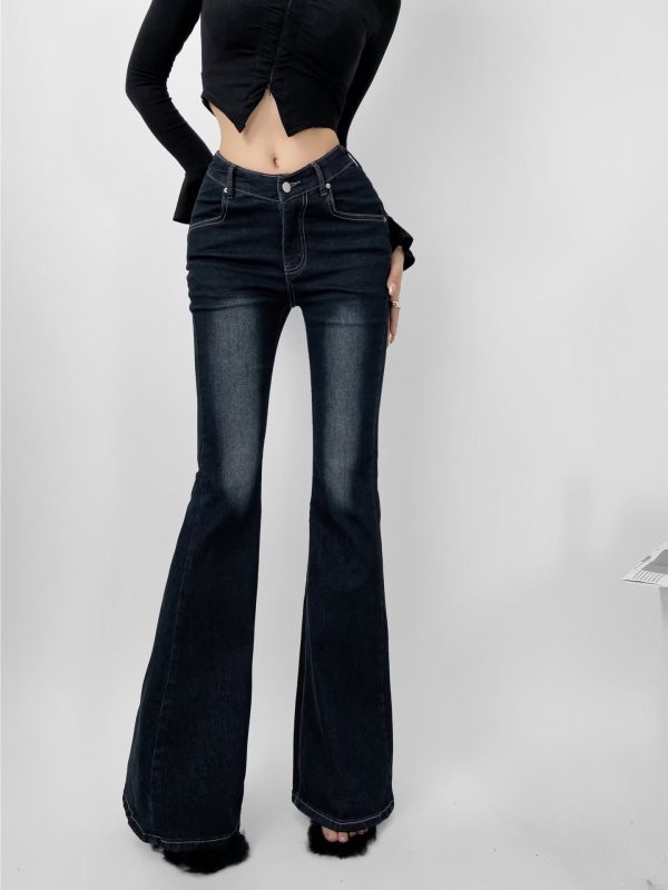 Fuli Washed Nostalgic Skinny Jeans For Women - Image 5