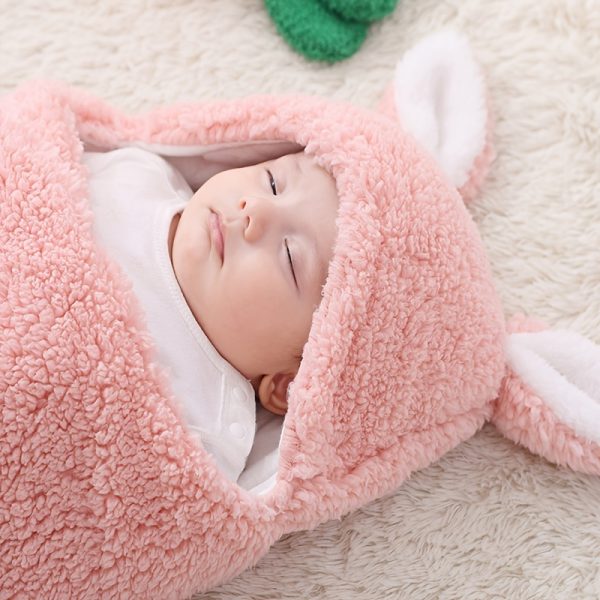 Super Soft Baby Sleeping Bag Fluffy Fleece Newborn Blanket Swaddle Blankets, Unisex Baby Wrap For Newborn Baby Boys Girls With Head-Protecting & Head-Supporting Function, Wearable Swaddle Sleep Sack - Image 6