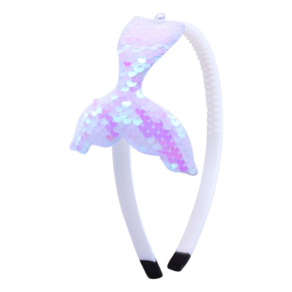 Sequined Hair Accessories Mermaid Tail Flip Fish Scale Pearl Headband Non-slip Manual Hairpin - Image 3