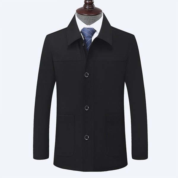 Plus Size Jacket Men's Middle-aged And Elderly Turn-down Collar Coat - Image 6