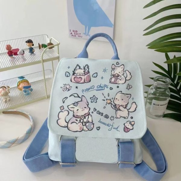 Lightweight And Large Capacity Cute Design Canvas Bag - Image 6