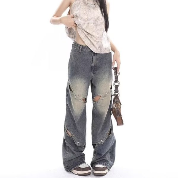 Fashion Retro Wide Leg Jeans For Women - Image 2