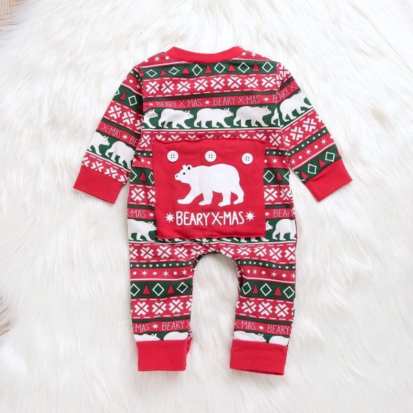 Infant Baby Boys Girls Christmas Santa XMAS Letter Plaid Romper Jumpsuit Outfits baby clothes winter clothe - Image 3