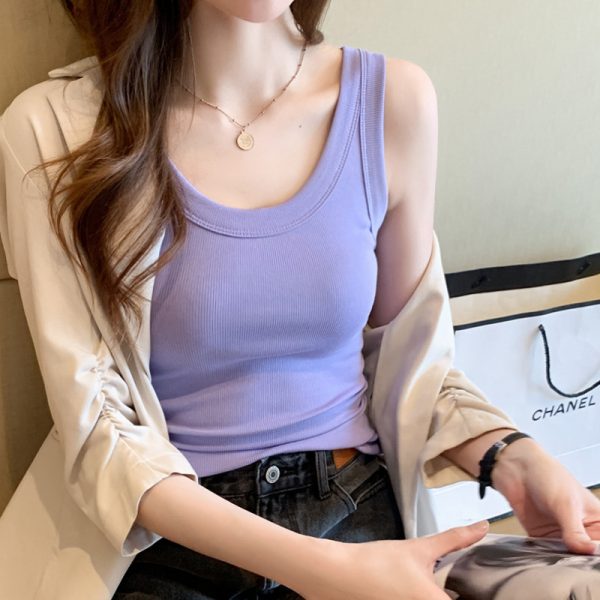 Women's Inner Wear Outer Wear Spring Summer Slim-fit Top Bottoming Shirt - Image 9