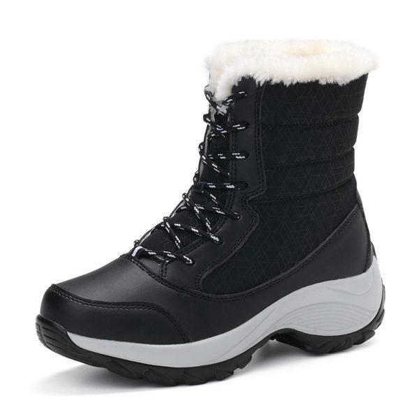 Plus velvet high-top women's shoes waterproof snow boots - Image 9