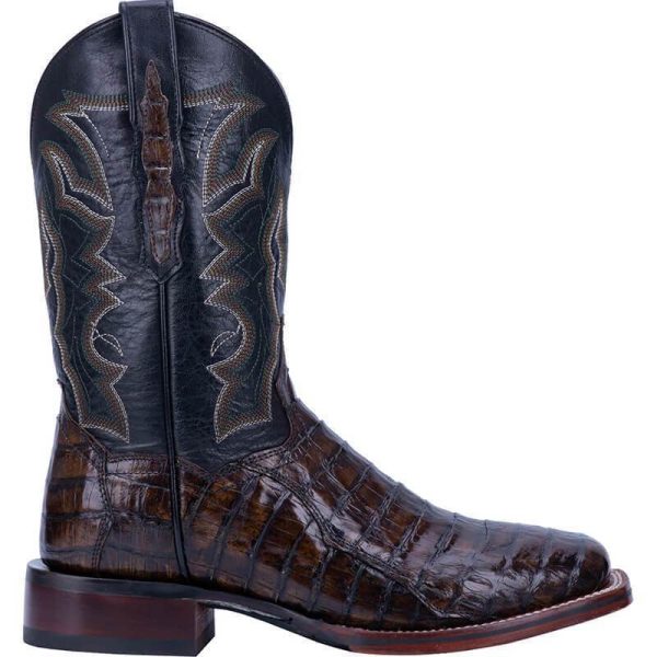 Men's Retro Square Head Embroidered Mid-calf Split Casual Wild Boots - Image 5