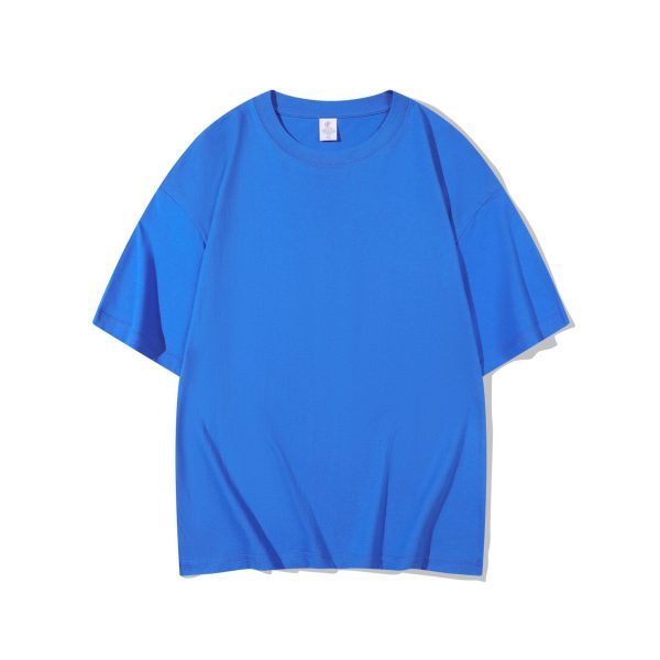 Cotton T-shirt Men's 220g Heavy Solid Color Round Neck Short Sleeves - Image 10