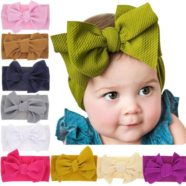 New-born baby's solid-colored bow headband - Image 6