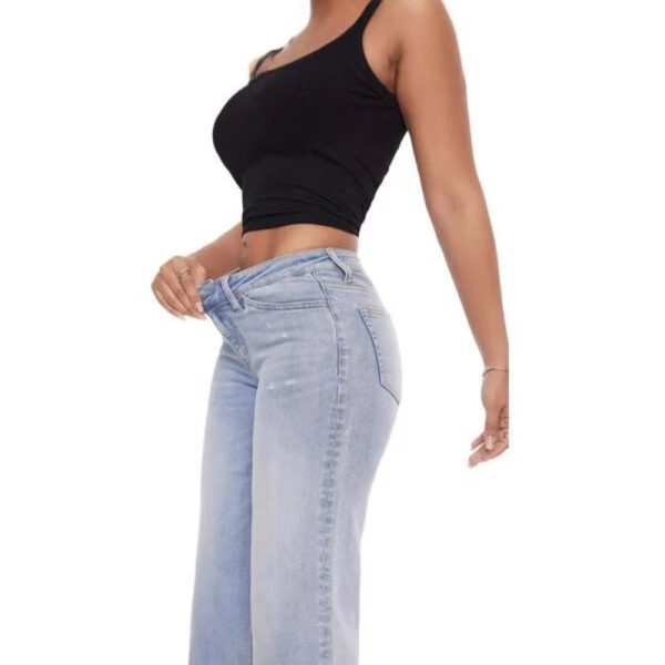 Narrow Wide-leg Pants High Waist Hip Lift Straight Loose Jeans - Image 2