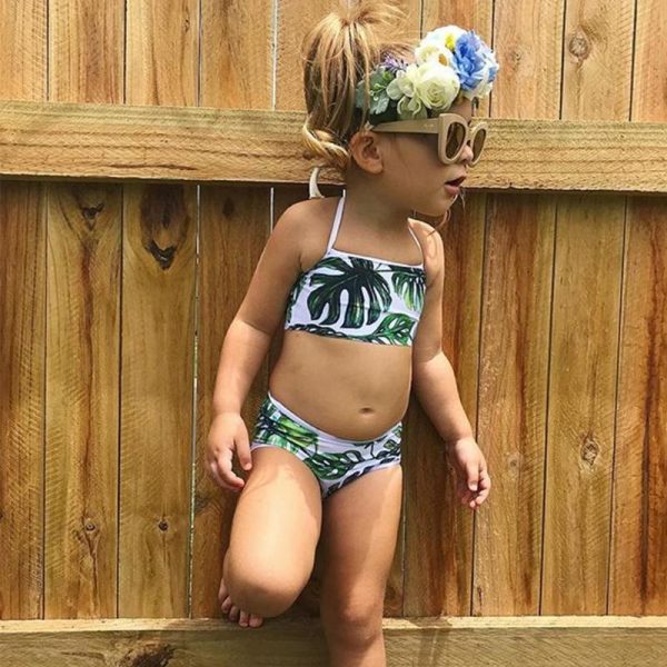 Baby Girls Swimsuit 2PCS Summer Kids Split Swimwear Girls Ki