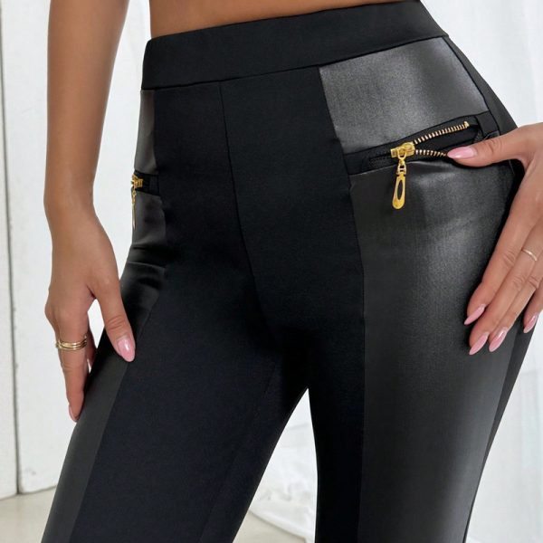 Black High Waist Stretch Feet Black Trousers Tight Pencil Magic Pants - Image 2