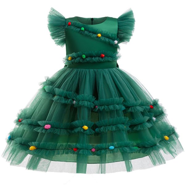 Christmas Party Girl Princess Dress Bow - Image 6