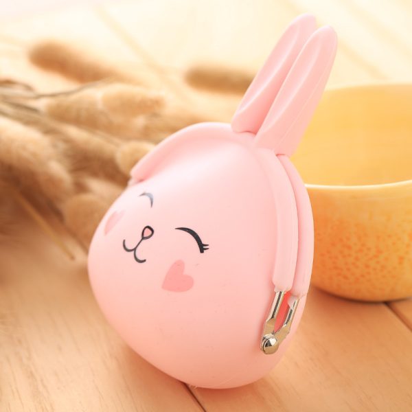 Cartoon silica gel zero purse Korean lovable rabbit zero purse candy color packet key bag lady bag - Image 3