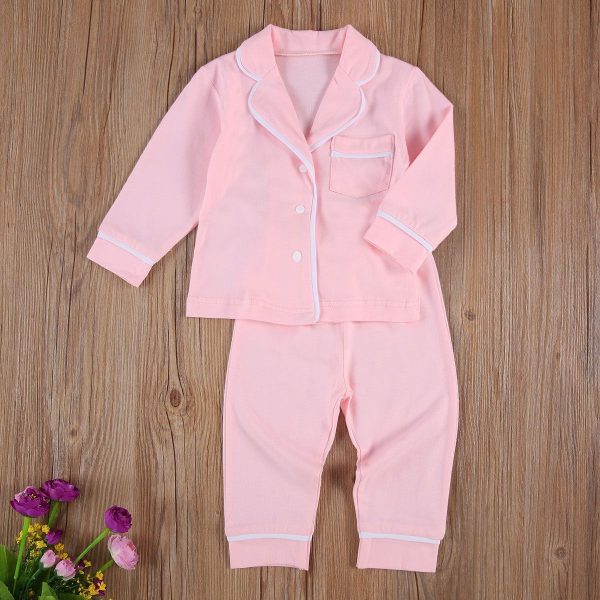 Cotton Two Piece Pajama Sets Toddler Kids Baby Girl Boy - Image 4