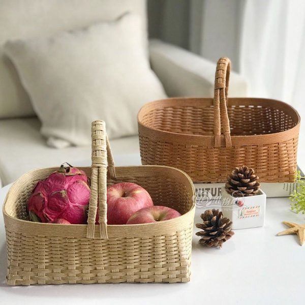 Single Handle Square Woven Basket Material Package