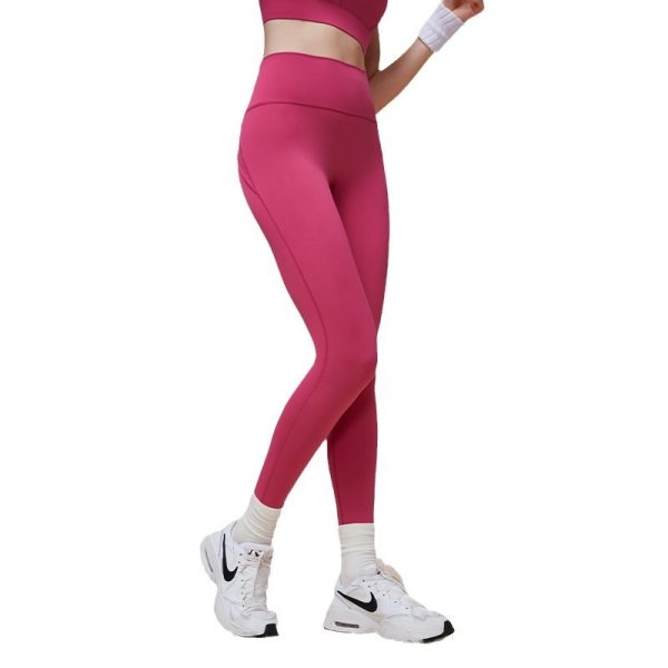 Cross Hip Lifting And Waist-slimming Upgrade High Waist Peach Sports Yoga Pants - Image 5