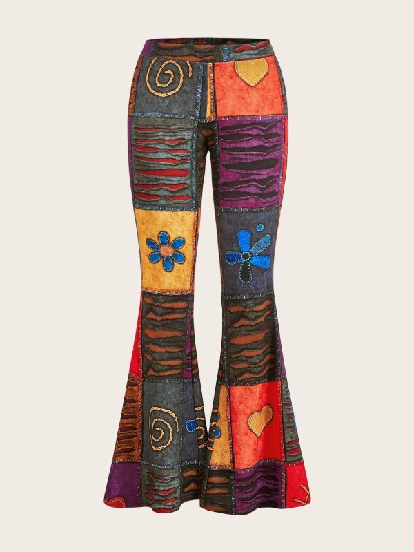 Pattern Abstract Art Style Personality Trend Tight Bootcut Pants - Image 6