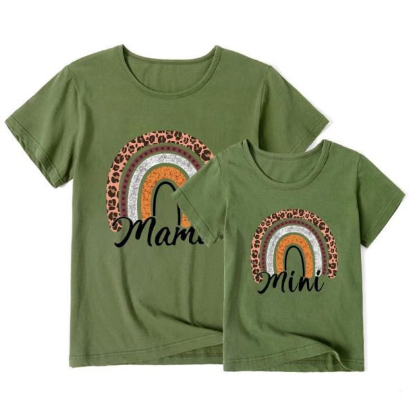 Valentine's Day Mother-daughter Matching Outfit Mom And Daughter European And American Summer Casual Trend New Rainbow Letter Print Short-sleeve - Image 5