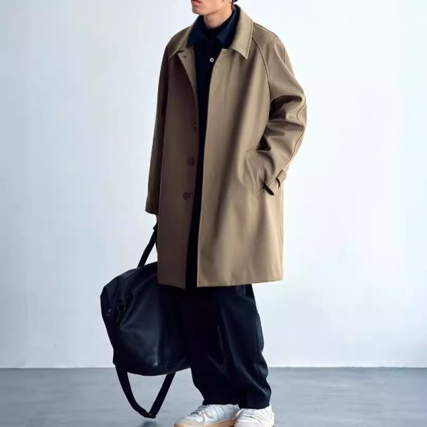 Wool Profile Trench Coat Raglan Sleeve