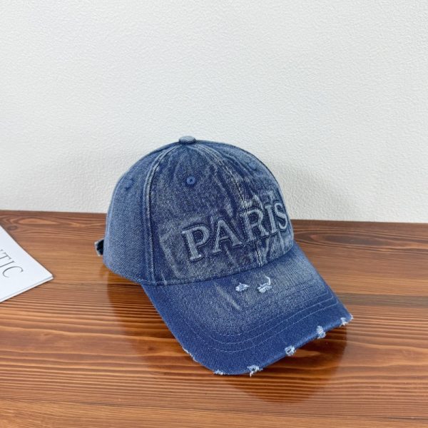 Washed Denim With Hole Baseball Cap Sun-poof Peaked Cap - Image 8