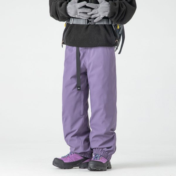 Fleece-lined Ski Pants Windproof Hard Shell Charge Down Wadded Trousers - Image 4