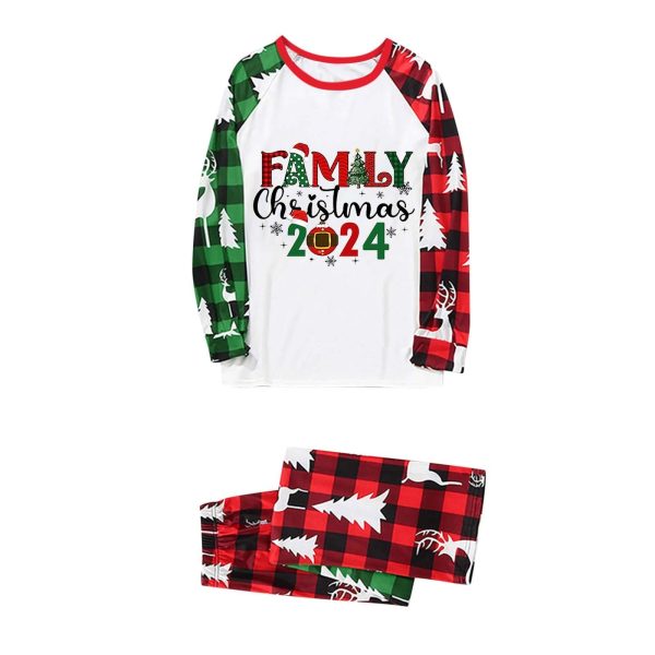 Parent-Child Christmas Homewear Suit Plaid Stitching Printing - Image 3