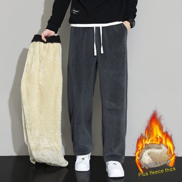 Winter Men's Casual Cashmere Pants Straight Wide-leg Pants - Image 6