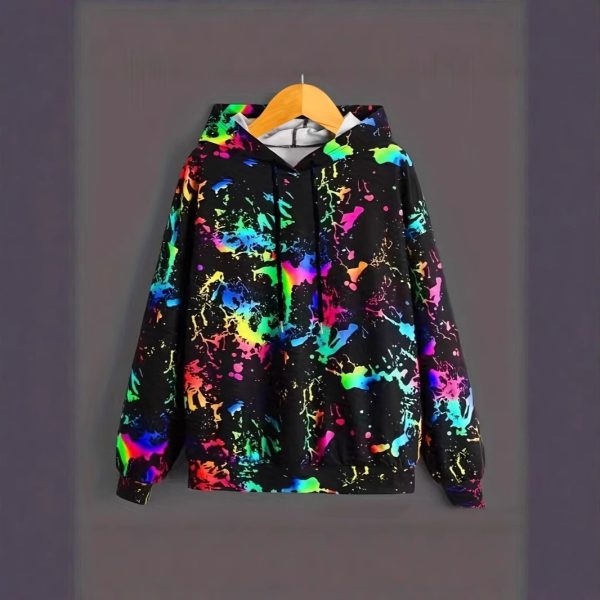 Women's Color Printing Hooded Sweatshirt - Image 3