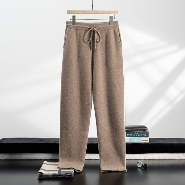 Thickened Assorted Colors Cashmere Men's Casual Loose Knitted Casual Pants