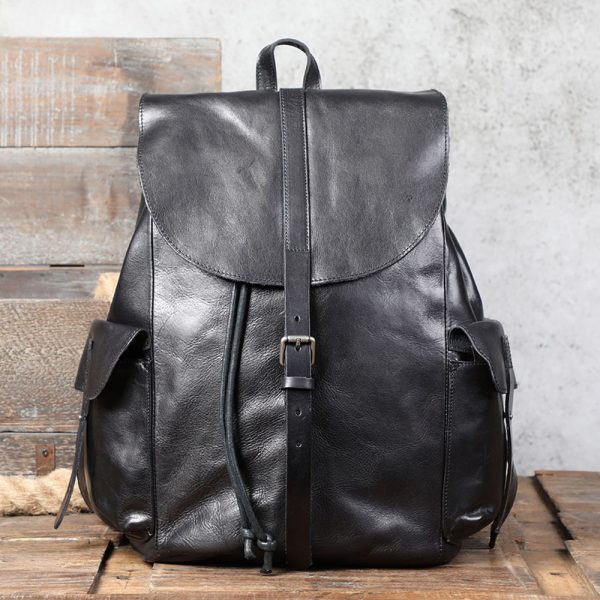 Top Leather Backpack Large Capacity - Image 5