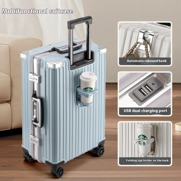 Trolley Password Universal Wheel Aluminum Frame Large Capacity Luggage - Image 3