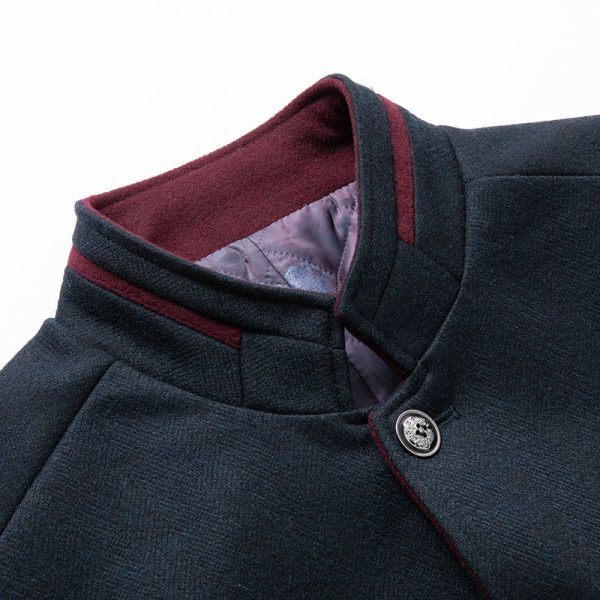 Business Stand Collar Woolen Coat - Image 3