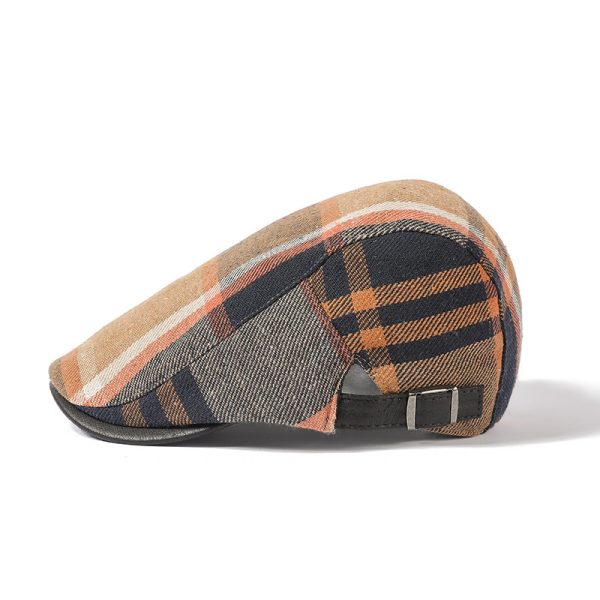 Retro Artistic Cotton Plaid Hat - Image 3