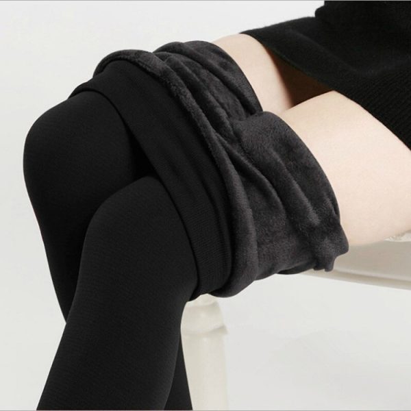 Step-on Single-layer Fleece-lined Thick Leggings Korean Style Plus Size Thermal Pants Women - Image 4