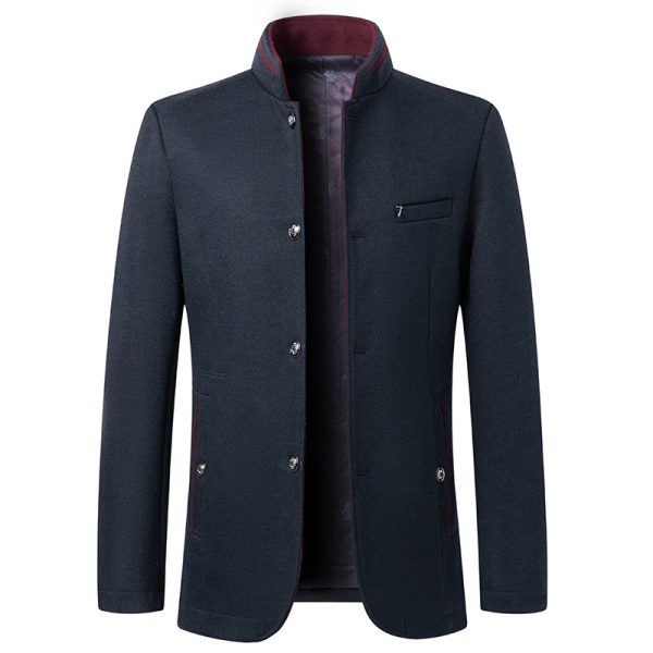 Business Stand Collar Woolen Coat