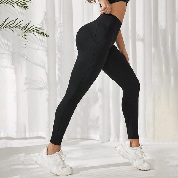 Patchwork High Waist Maternity Pants Women's Hip Lifting Wicking Leggings - Image 4