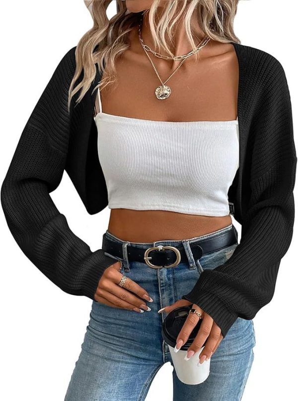 European And American Knitwear Women's Cardigan Shawl Long-sleeved Knitted Short Top - Image 7