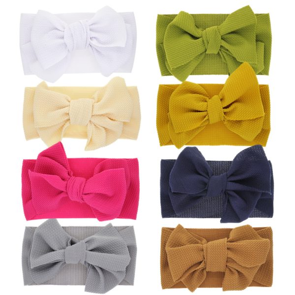 New-born baby's solid-colored bow headband - Image 4