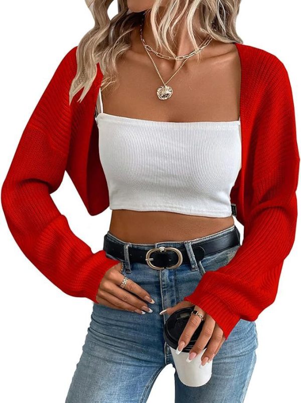 European And American Knitwear Women's Cardigan Shawl Long-sleeved Knitted Short Top - Image 10