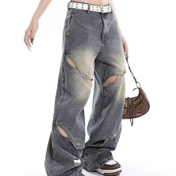 Fashion Retro Wide Leg Jeans For Women - Image 5