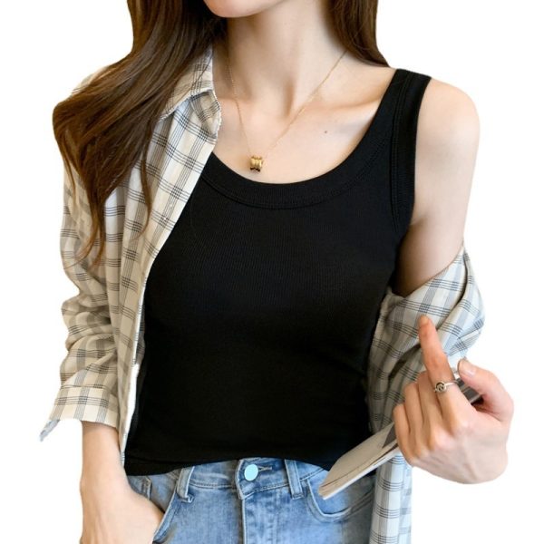 Women's Inner Wear Outer Wear Spring Summer Slim-fit Top Bottoming Shirt - Image 5